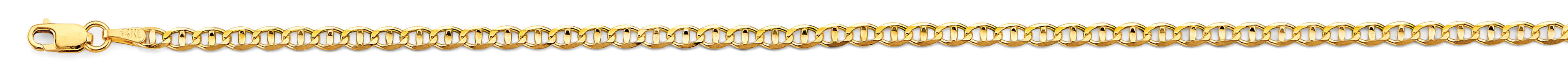 14K Yellow Gold Mariner Concave Light D.C. 2.9mm Chain - CH-0636