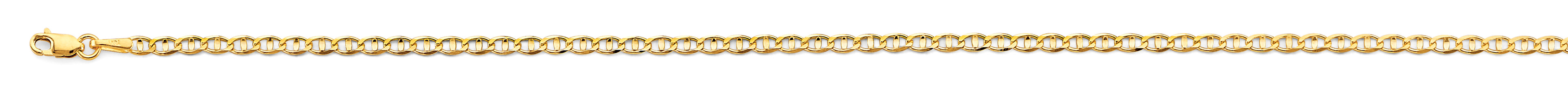 14K Yellow Gold Mariner Concave Light D.C. 2.6mm Chain - CH-0637