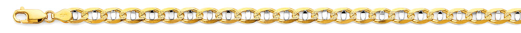14K Two Tone Gold 2 Tone Mariner Concave Light D.C. 6.3mm Chain - CH-0638