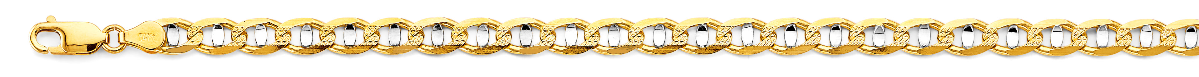 14K Two Tone Gold 2 Tone Mariner Concave Light D.C. 6.3mm Chain - CH-0638