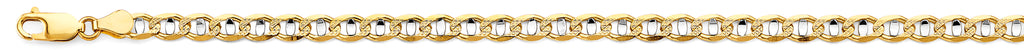 14K Two Tone Gold 2 Tone Mariner Concave Light D.C. 5.3mm Chain - CH-0639