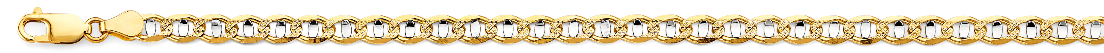 14K Two Tone Gold 2 Tone Mariner Concave Light D.C. 5.3mm Chain - CH-0639