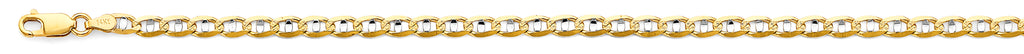 14K Two Tone Gold 2 Tone Mariner Concave Light D.C. 4.2mm Chain - CH-0640