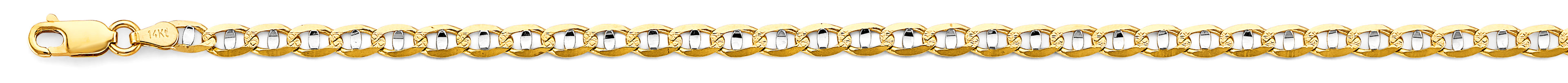 14K Two Tone Gold 2 Tone Mariner Concave Light D.C. 4.2mm Chain - CH-0640