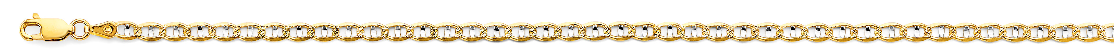 14K Two Tone Gold 2 Tone Mariner Concave Light D.C. 3.5mm Chain - CH-0641