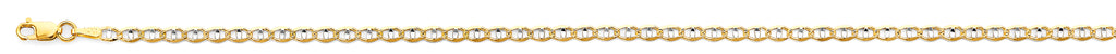 14K Two Tone Gold 2 Tone Mariner Concave Light D.C. 2.9mm Chain - CH-0642