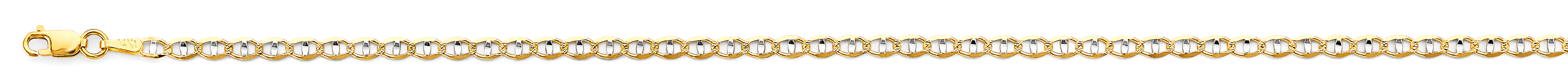 14K Two Tone Gold 2 Tone Mariner Concave Light D.C. 2.9mm Chain - CH-0642