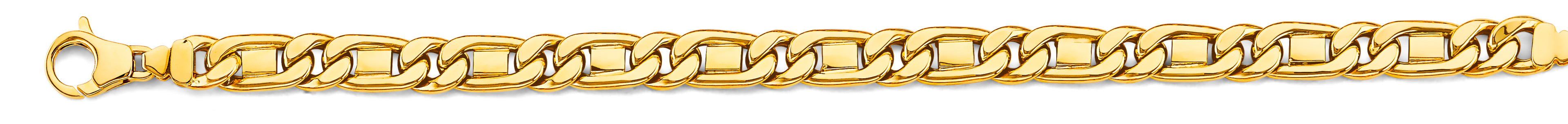 14K Yellow Gold Hollow Assorted Hollow Fancy Chains 7.4mm Chain - CH-0647