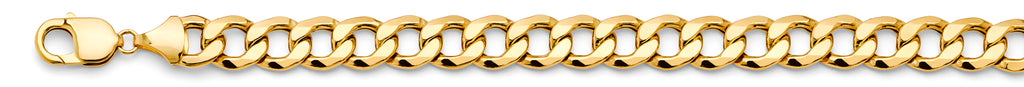 14K Yellow Gold Hollow Bevelled Curb 10.9mm Chain - CH-0659