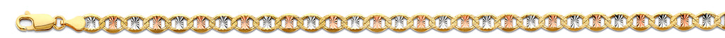 14K Tri Color Gold 3 Color Mariner with Star D.C. 5.4mm Chain - CH-0667