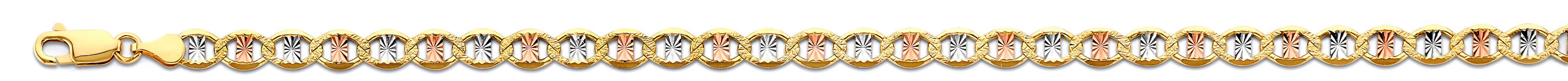 14K Tri Color Gold 3 Color Mariner with Star D.C. 5.4mm Chain - CH-0667