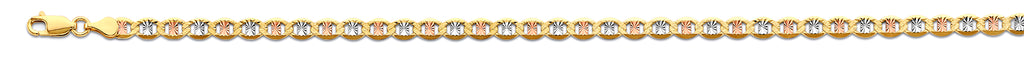 14K Tri Color Gold 3 Color Mariner with Star D.C. 4.3mm Chain - CH-0668