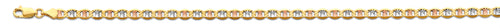 14K Tri Color Gold 3 Color Mariner with Star D.C. 4.3mm Chain - CH-0668