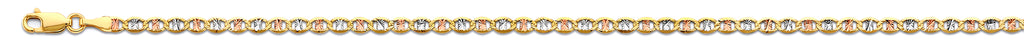 14K Tri Color Gold 3 Color Mariner with Star D.C. 3.1mm Chain - CH-0669