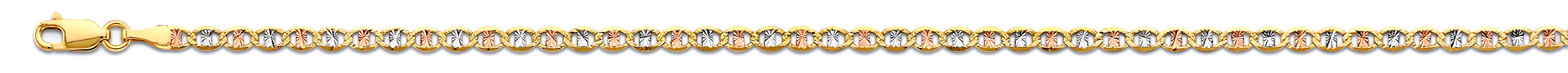 14K Tri Color Gold 3 Color Mariner with Star D.C. 3.1mm Chain - CH-0669