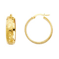 14K Yellow Gold Basic & Fancy Hoop Earring - ER6