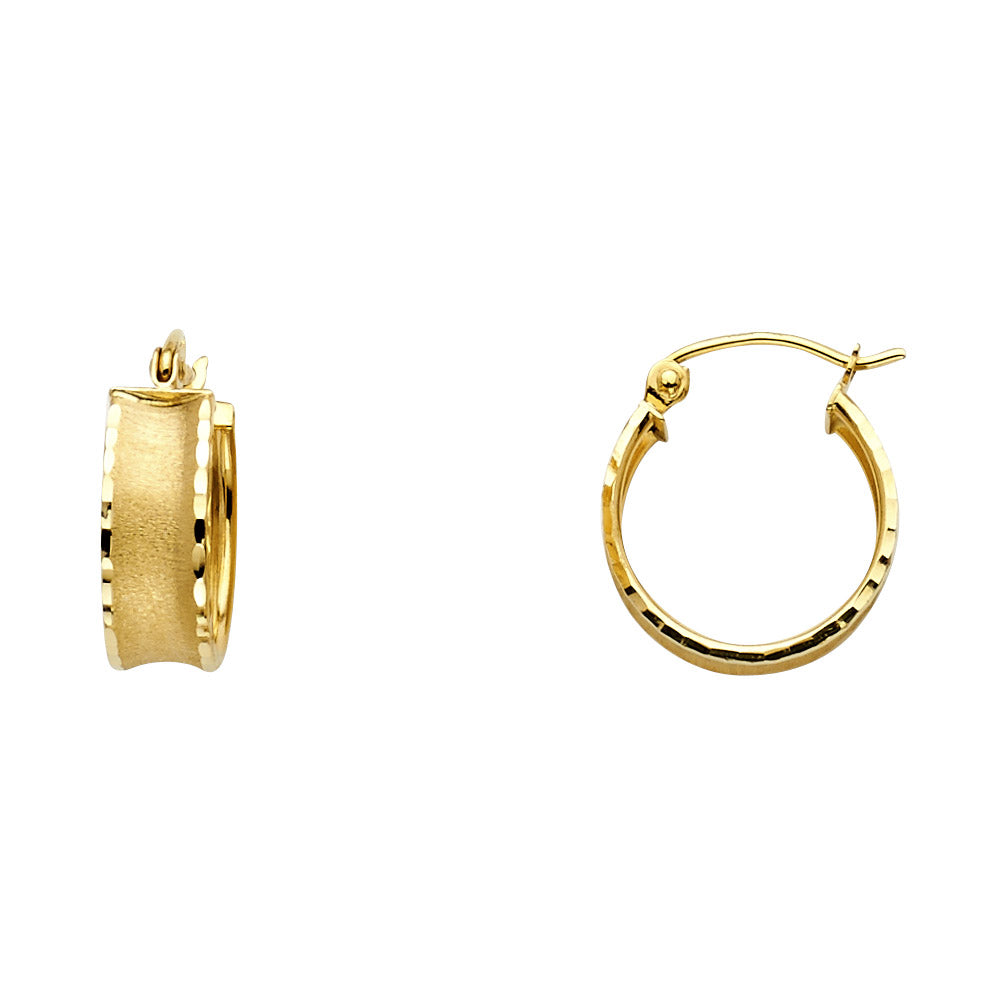 14K Yellow Gold Basic & Fancy Hoop Earring - ER13