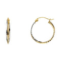 14K Tri Color Ball, 3 Color & Fancy Earring - ER14