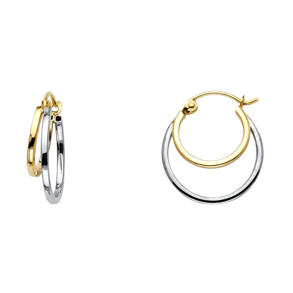14K Yellow Gold Basic & Fancy Hoop Earring - ER15