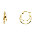 14K Yellow Gold Basic & Fancy Hoop Earring - ER16