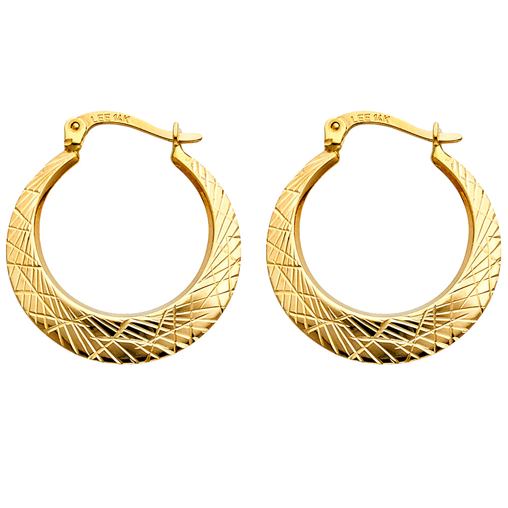 14K Yellow Gold Ball, 3 Color & Fancy Earring - ER24