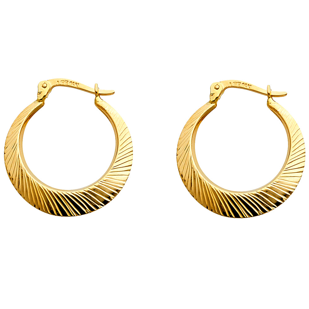 14K Yellow Gold Ball, 3 Color & Fancy Earring - ER25