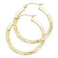 14K Yellow Gold Basic & Fancy Hoop Earring - ER28