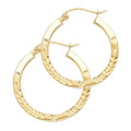 14K Yellow Gold Basic & Fancy Hoop Earring - ER29