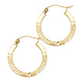 14K Yellow Gold Basic & Fancy Hoop Earring - ER30