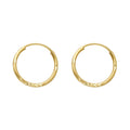 14K Yellow Gold Basic & Fancy Hoop Earring - ER32