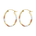14K Yellow Gold Basic & Fancy Hoop Earring - ER35