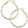 14K Yellow Gold Basic & Fancy Hoop Earring - ER39