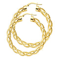 14K Yellow Gold Basic & Fancy Hoop Earring - ER55