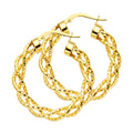 14K Yellow Gold Basic & Fancy Hoop Earring - ER56
