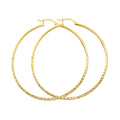 14K Yellow Gold Basic & Fancy Hoop Earring - ER70