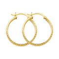 14K Yellow Gold Basic & Fancy Hoop Earring - ER72