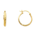 14K Yellow Gold Basic & Fancy Hoop Earring - ER73