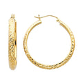 14K Yellow Gold Basic & Fancy Hoop Earring - ER75