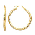 14K Yellow Gold Basic & Fancy Hoop Earring - ER78