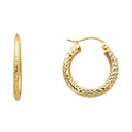 14K Yellow Gold Basic & Fancy Hoop Earring - ER80