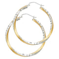 14K Yellow Gold Basic & Fancy Hoop Earring - ER90