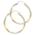 14K Yellow Gold Basic & Fancy Hoop Earring - ER91