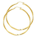 14K Yellow Gold Basic & Fancy Hoop Earring - ER94
