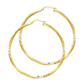14K Yellow Gold Basic & Fancy Hoop Earring - ER95