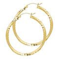 14K Yellow Gold Basic & Fancy Hoop Earring - ER96