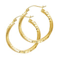 14K Yellow Gold Basic & Fancy Hoop Earring - ER98