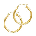 14K Yellow Gold Basic & Fancy Hoop Earring - ER99