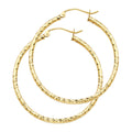 14K Yellow Gold Basic & Fancy Hoop Earring - ER107