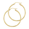 14K Yellow Gold Basic & Fancy Hoop Earring - ER108