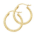 14K Yellow Gold Basic & Fancy Hoop Earring - ER109